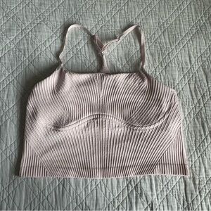 Lululemon Light Pink Ribbed Crop Top - Size L/XL